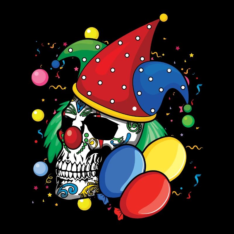 Dia De Los Muertos Clown Effrayant Carnaval Coloré