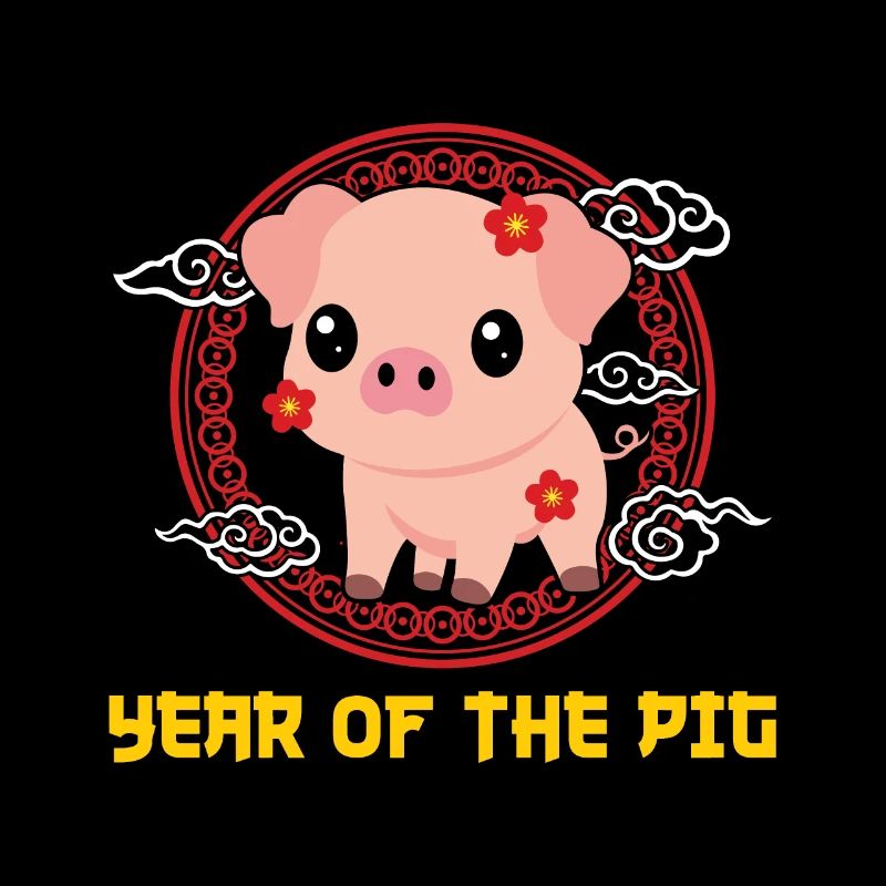 Année Du Cochon Kawaii Mignon Nouvel An Chinois