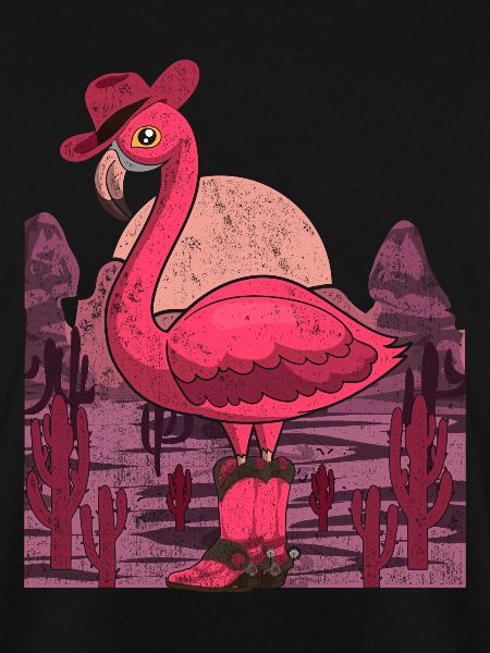 Cowboy Tiermotiv Geschenk Flamingo