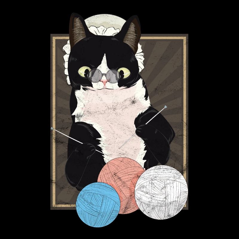 Rente Katze Stricken Geschenk Shirt