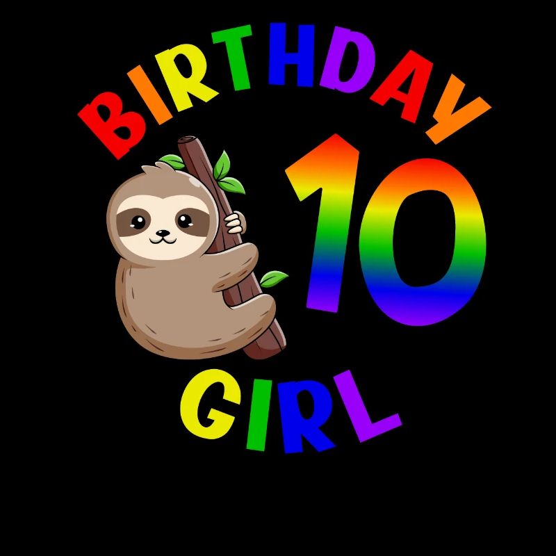 Anniversaire 10 Filles Mignon Bébé Paresseux