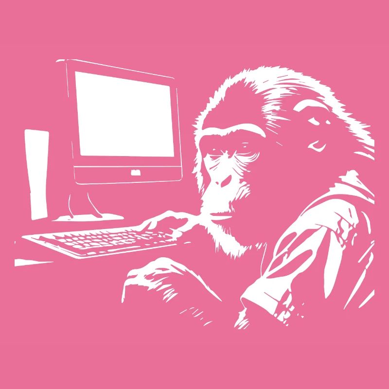 Affe vor dem Computer