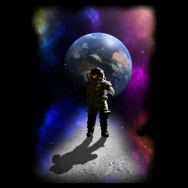 Astronaut on the moon psychedelic goa gift