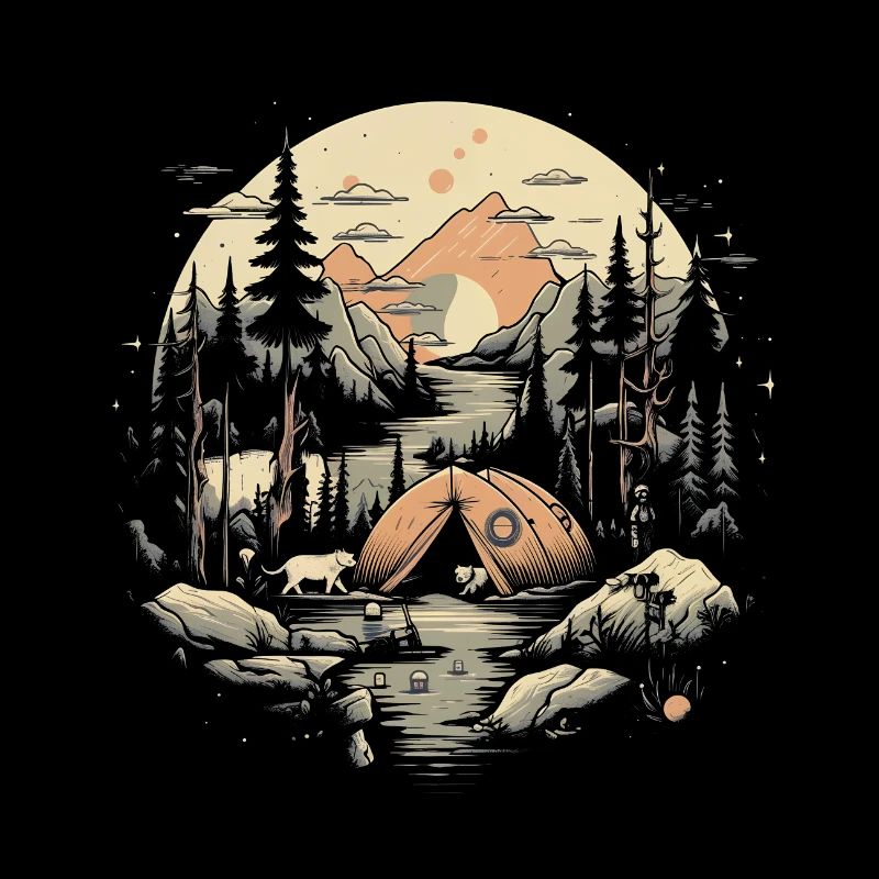Forêt de camping en plein air