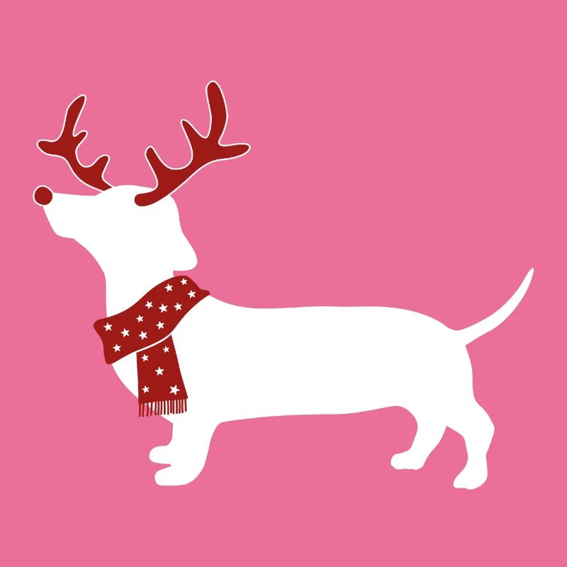 Weihnachts Dackel Dachshund mit Geweih