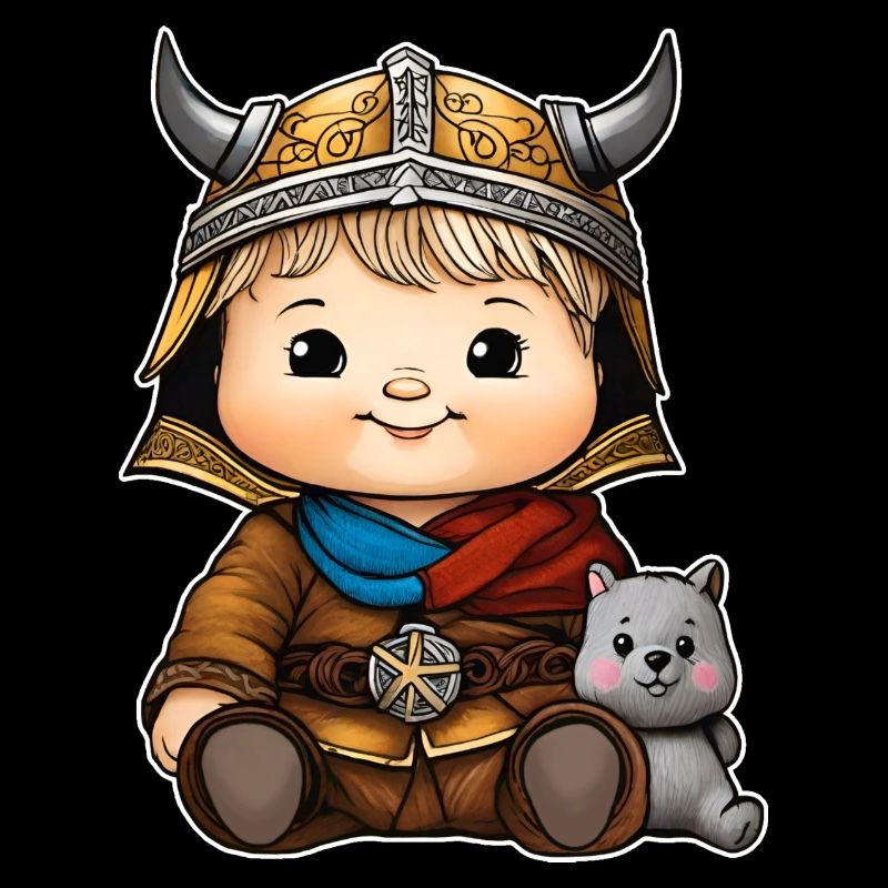 Bébé Viking avec doudou