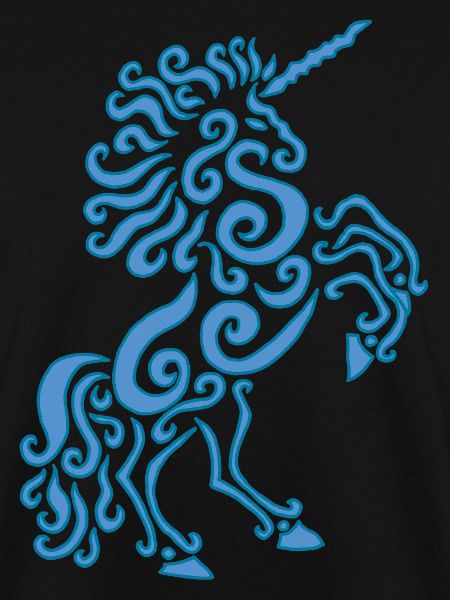 Blaues Einhorn Pferd