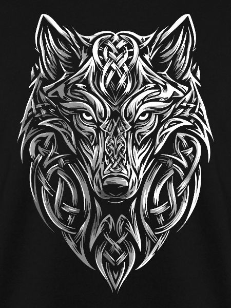 Wolf keltische Knoten Tribal