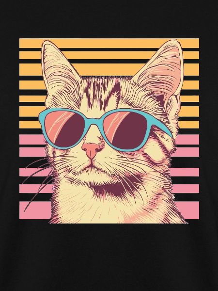 Retro Katze mit Sonnenbrille