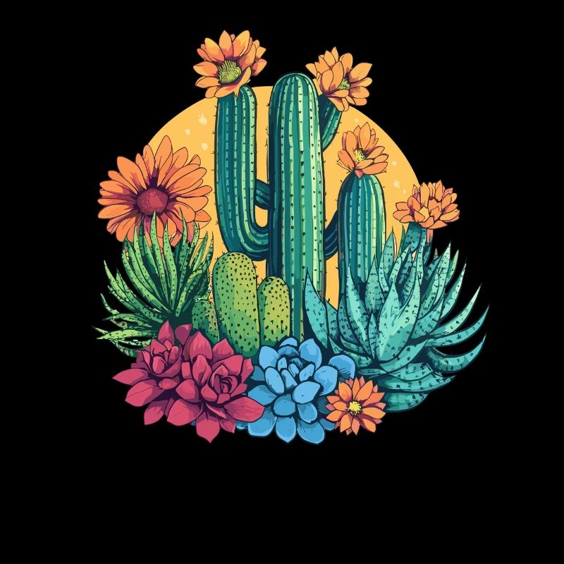 Cactus garden in sunlight