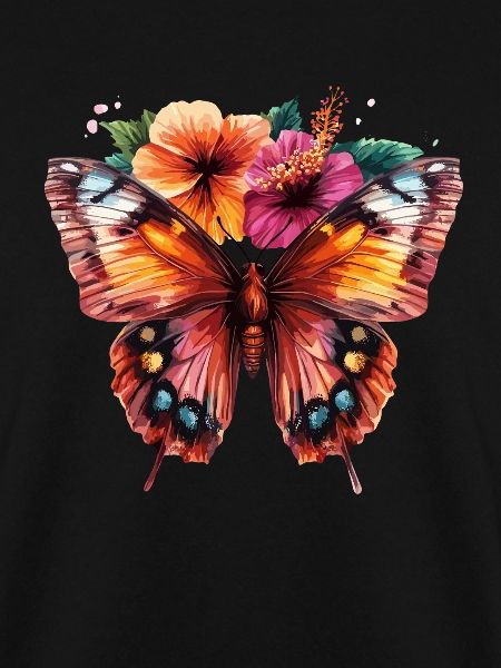 Bunter Schmetterling mit Blumen