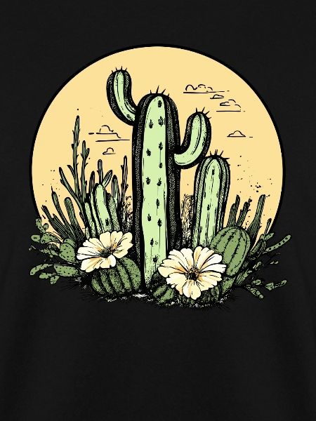 Cactus with flower moon