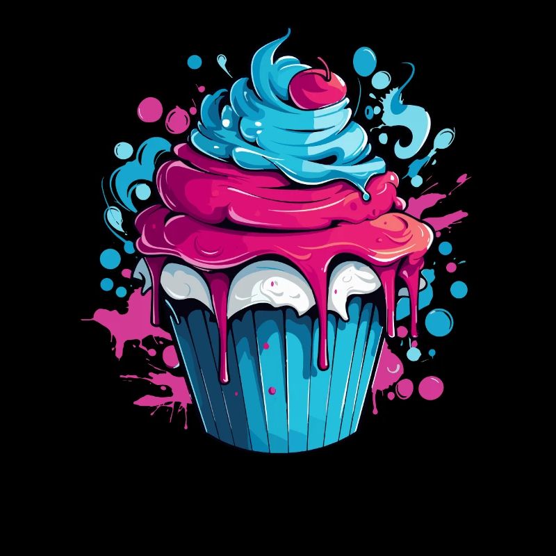Cupcake mit Farbexplosion