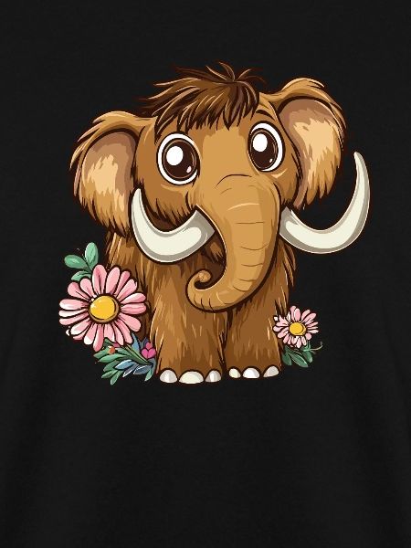 Blumen Mammut mit Knopfaugen