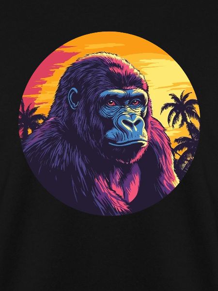 Gorilla im Sonnenuntergang