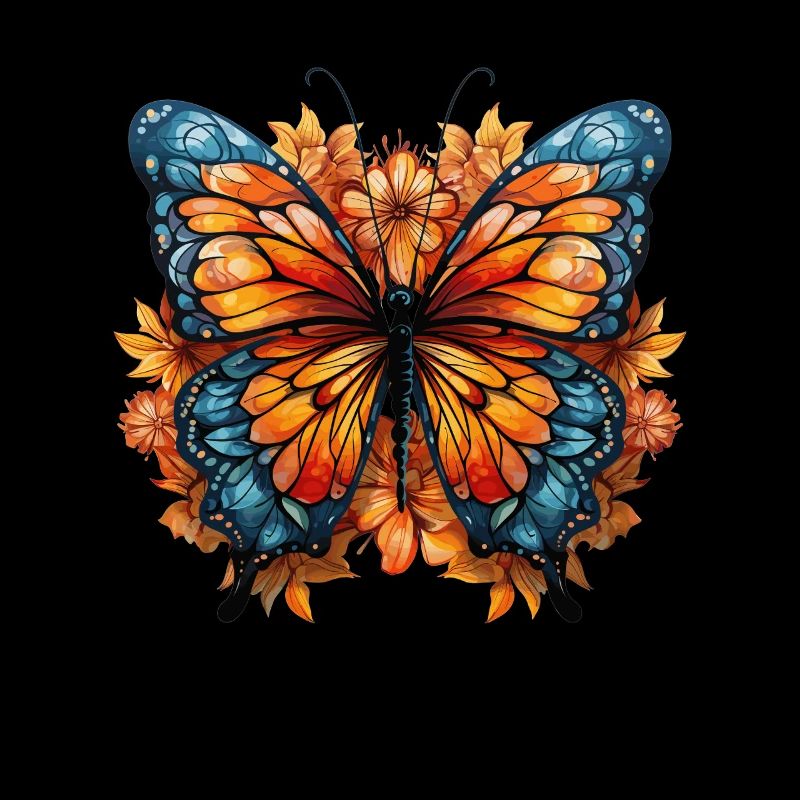 Papillon avec des fleurs