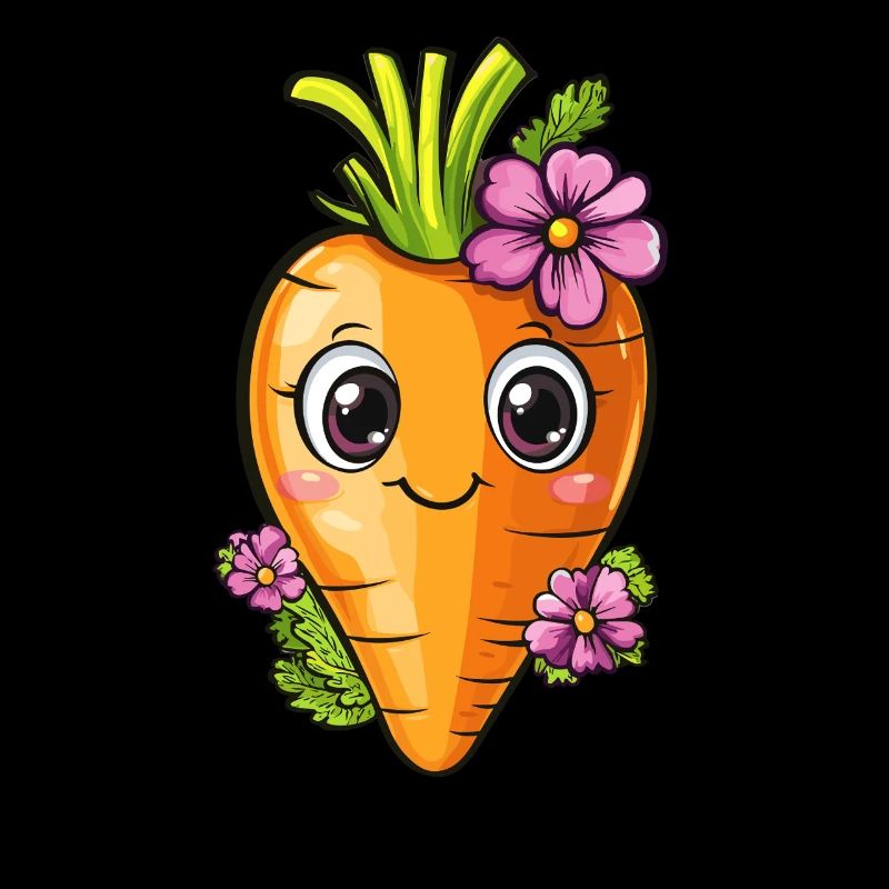Karotte mit Blumen