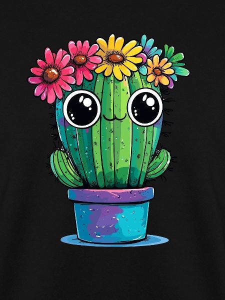 Kaktus mit Blumenkranz
