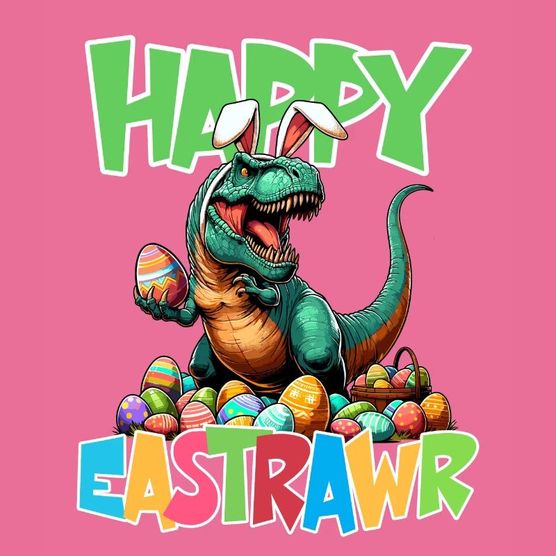 Dinosaur Trex Boys Easter Basket Easter Bunny Merry