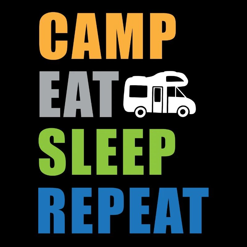 Camp Eat Sleep Repeat Wohnmobil in Farbe