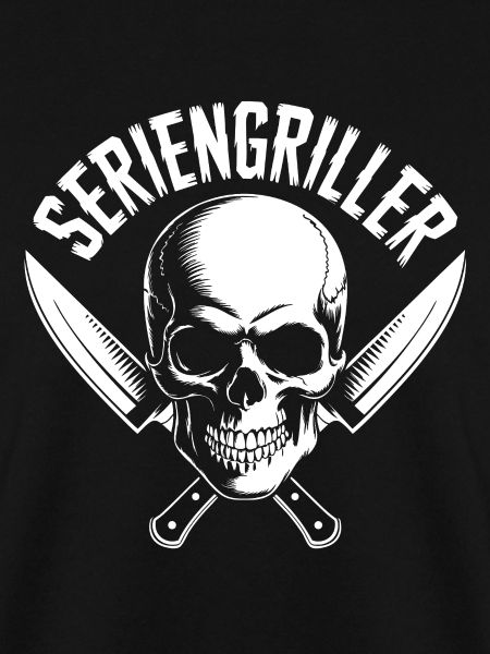 Seriengriller Skull mit Küchenmessern