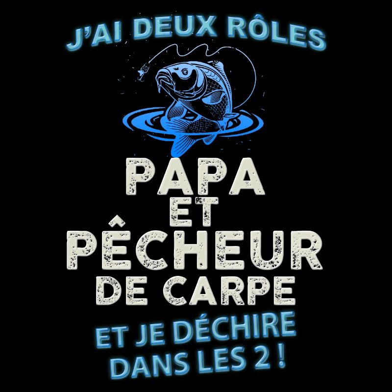 Papa et pêcheur de carpe
