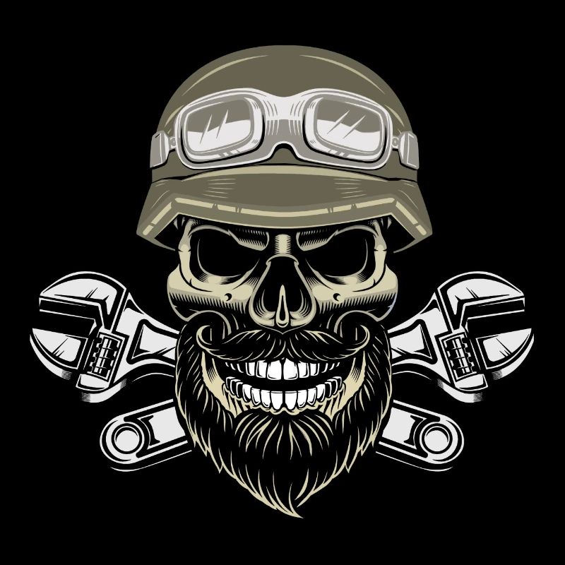 Motorcycle Beard Skull