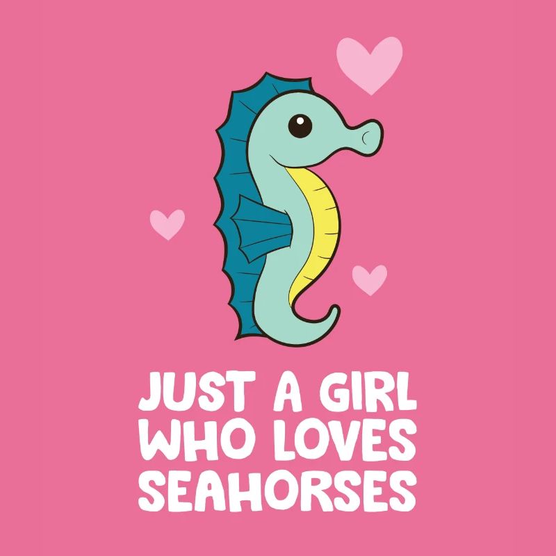 Nur ein Mädchen, das Seepferdchen liebt