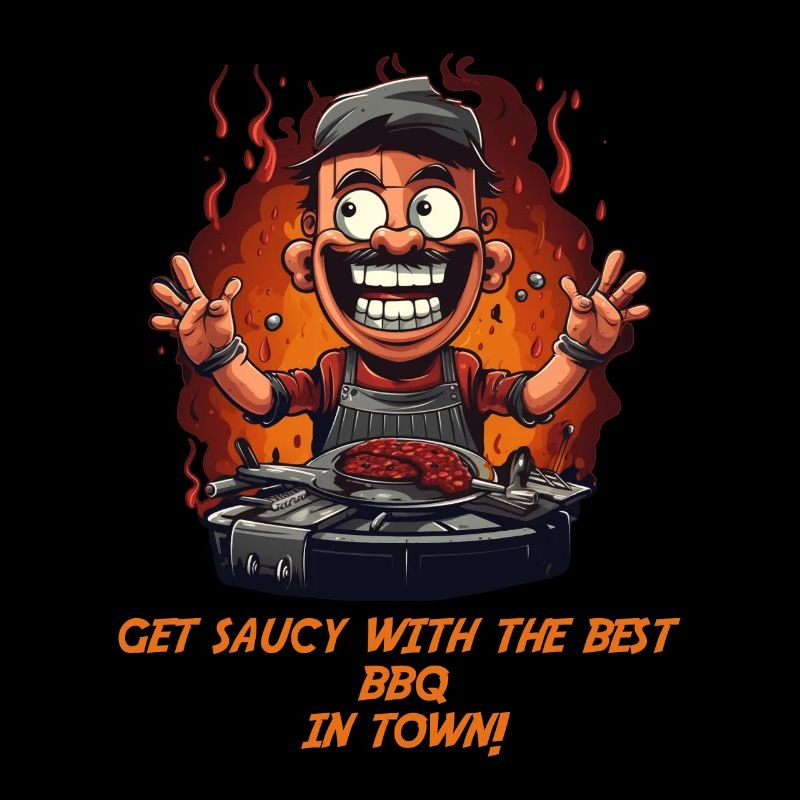 Funny BBQ grill master with saying