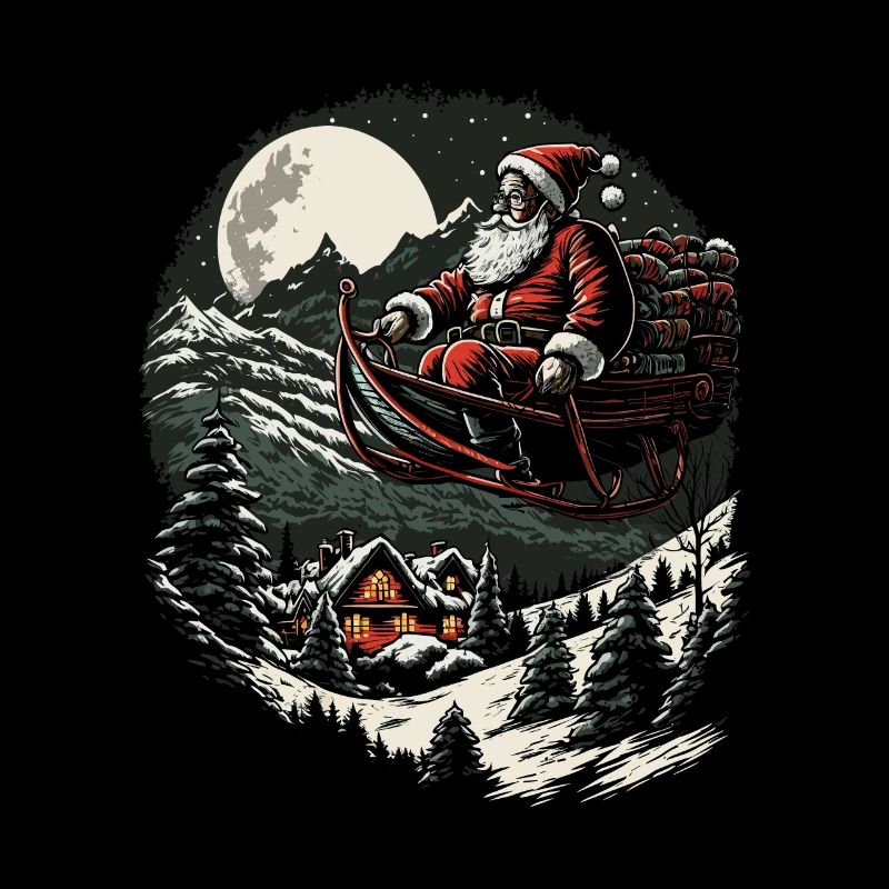 Fantasy meets festivity Santa with sleigh