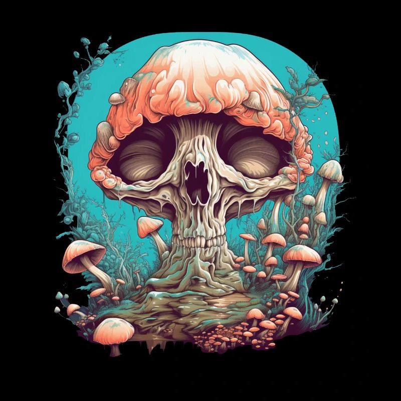 Champignon comme crâne Goa psytrance