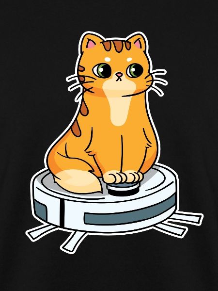 Saugroboter mit Katze Saugerroboter