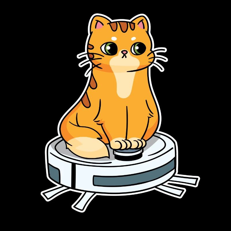 Saugroboter mit Katze Saugerroboter