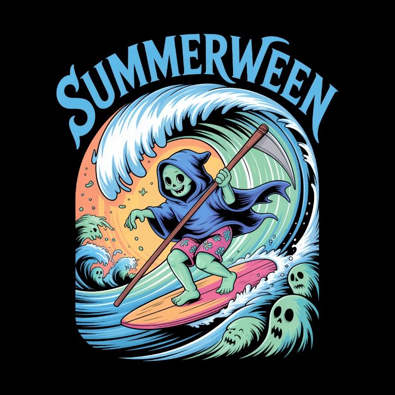 Summerween Halloween Ghost Surfer