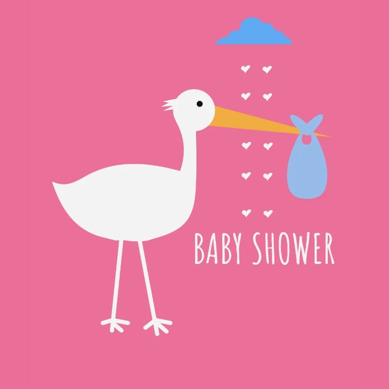 Cigogne de douche de bébé