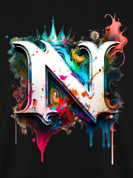 Graffiti Buchstabe N mit 👑