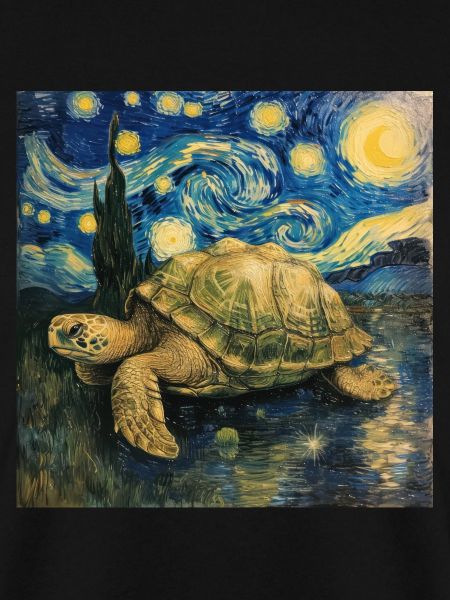 schildkröte, van gogh, sternennacht