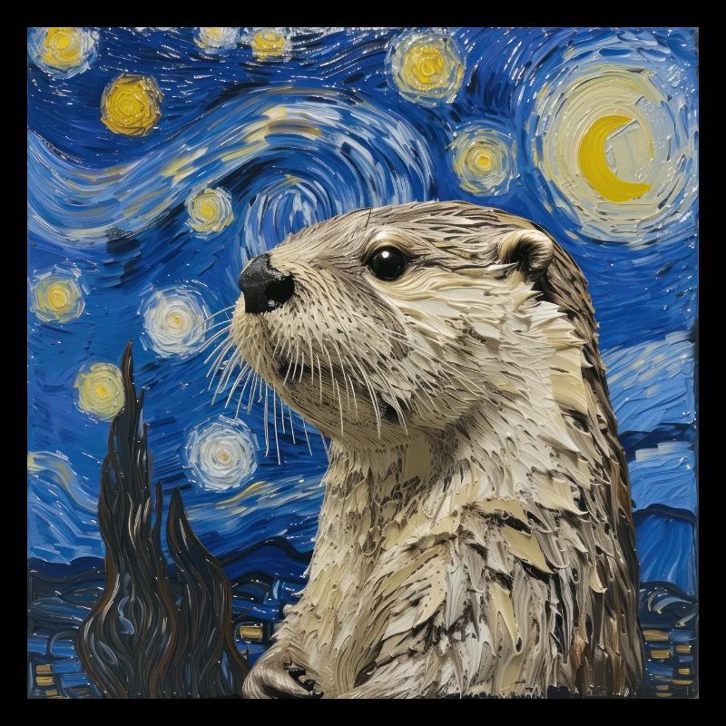 otter, Van Gogh, Sternennacht