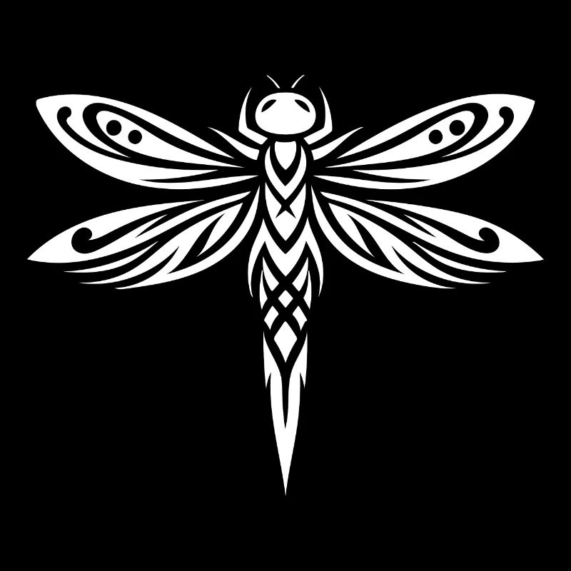 Élégant tatouage de libellule en filigrane
