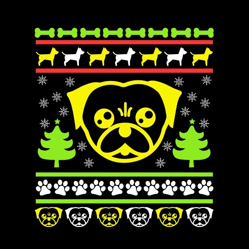 Chiens Mops HUndeBesitzer Ugly Christmas fun