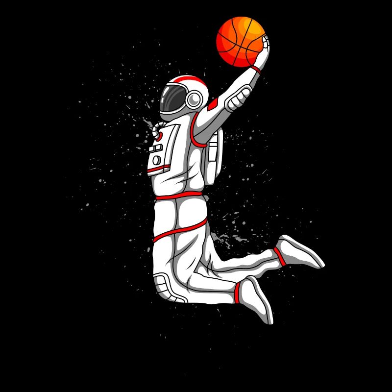 Astronaut Dunking Basketball