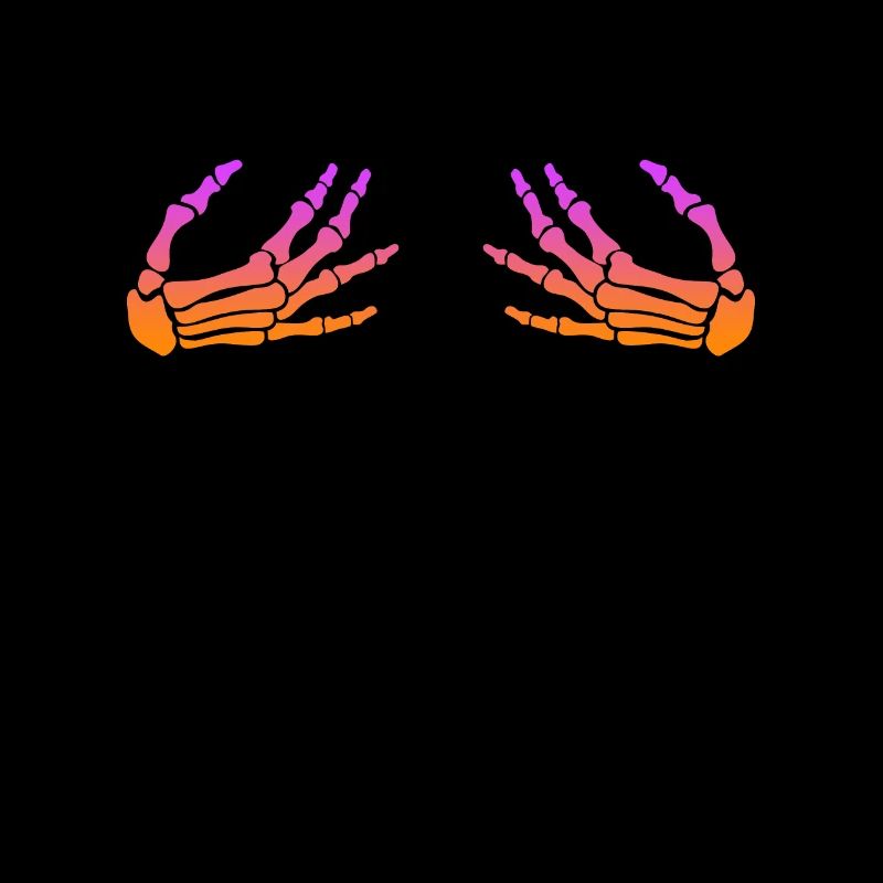 Hand an die Brust Skelett Halloween