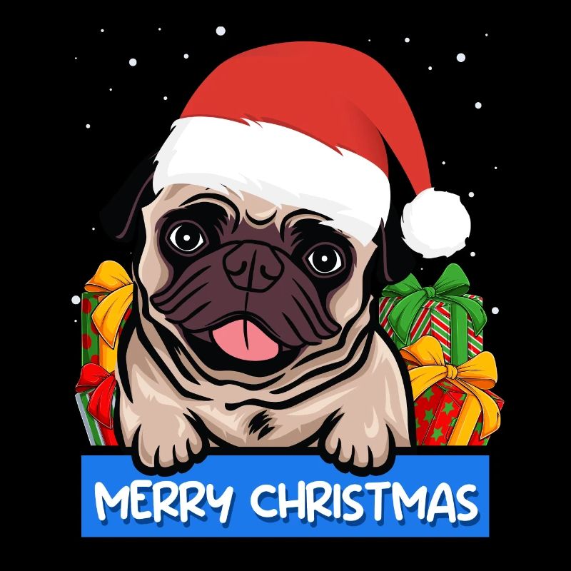 Mops Hund Hundebesitzer Merry Christmas