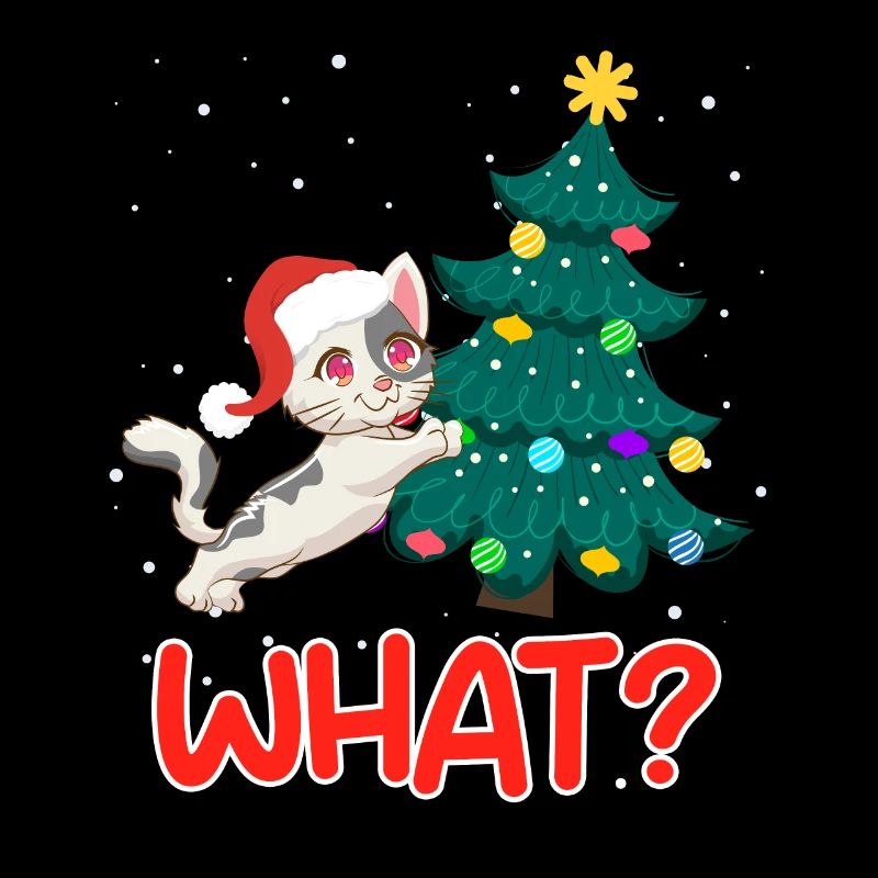 Quoi? Drôle de chaton d’arbre de Noël de chat