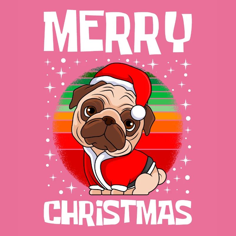 Merry Christmas Mops Hund Mops Besitzer Hund