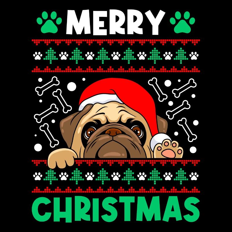 Funny Mops Christmas Pug Dog St. Nicholas