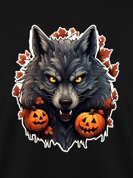 Halloween Wolf mit Kürbis