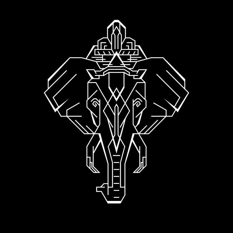 Elephant Animal Geometric Elefant