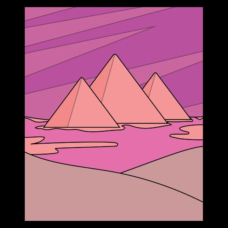 Retro pyramide du désert soleil