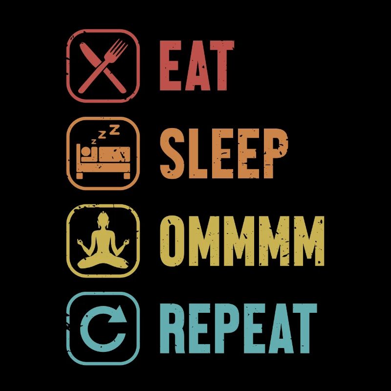 Manger dormir Ommmm répéter le symbole de la statue bouddhiste